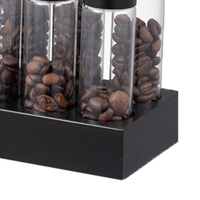 Coffee Beans Storage Container Display Rack Walnut Tea Tube Bottle Glass Espresso Coffee Accessories Tool