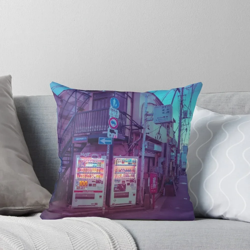 

Japanese Vending Machine at dawn in Tokyo Streets Throw Pillow Custom Cushion Cusions Cover pillow