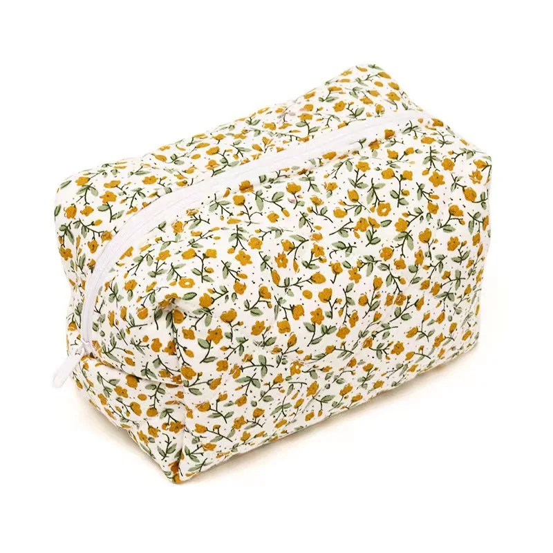 Portable Fresh Floral Cloth Makeup Storage Bag Travel Cosmetics Storage Bag Toiletries Cosmetics Cotton Cloth Storage Bag