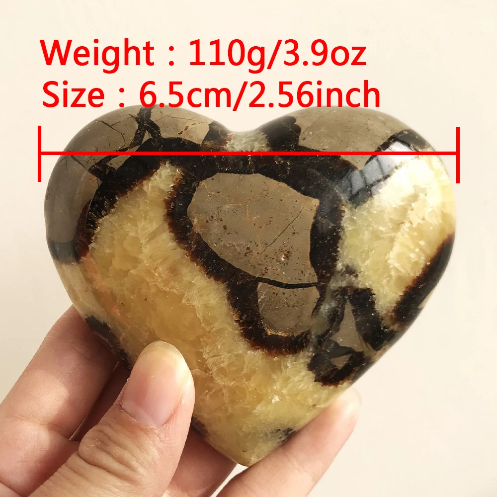 Natural Septarium Crystal Heart Shaped Carved Decorate Big Love Quartz Gemstone Stone Crafts Septarium home Decoration 40-60mm