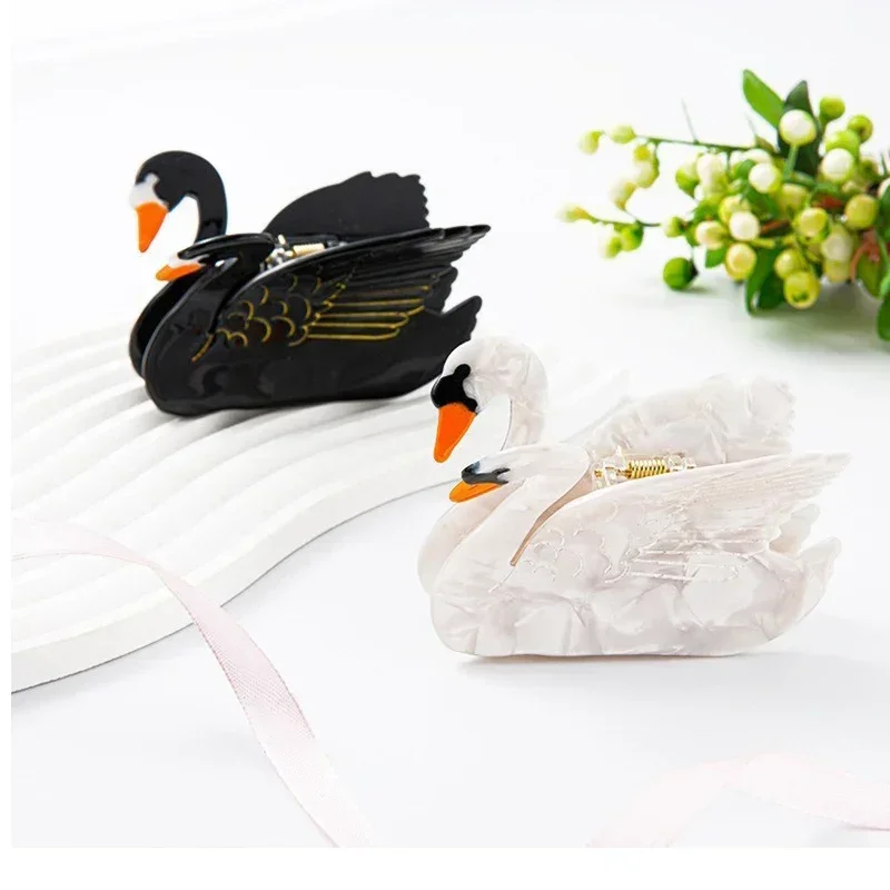 New Cute  Animal Hair Claw Swan Cows Piggy Acetate Claw Clip Chickens Crab Hair Clip for Girls Trendy Hair Accessories for Women