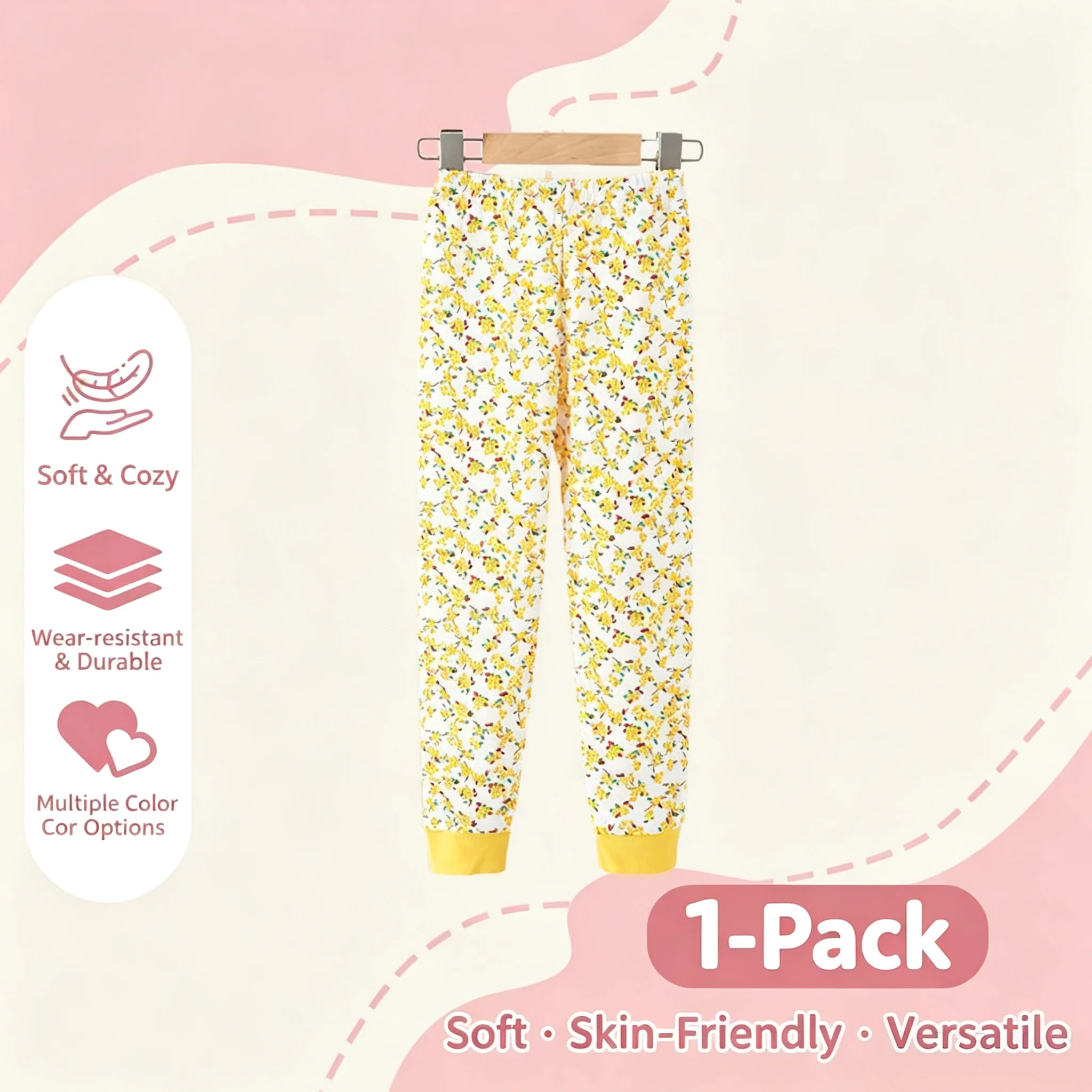 2026 Kids Pajamas Girls' Spring Autumn and Winter Pure Cotton Long Johns Children's Warm Leggings Medium Thread Pants 2-13 Years