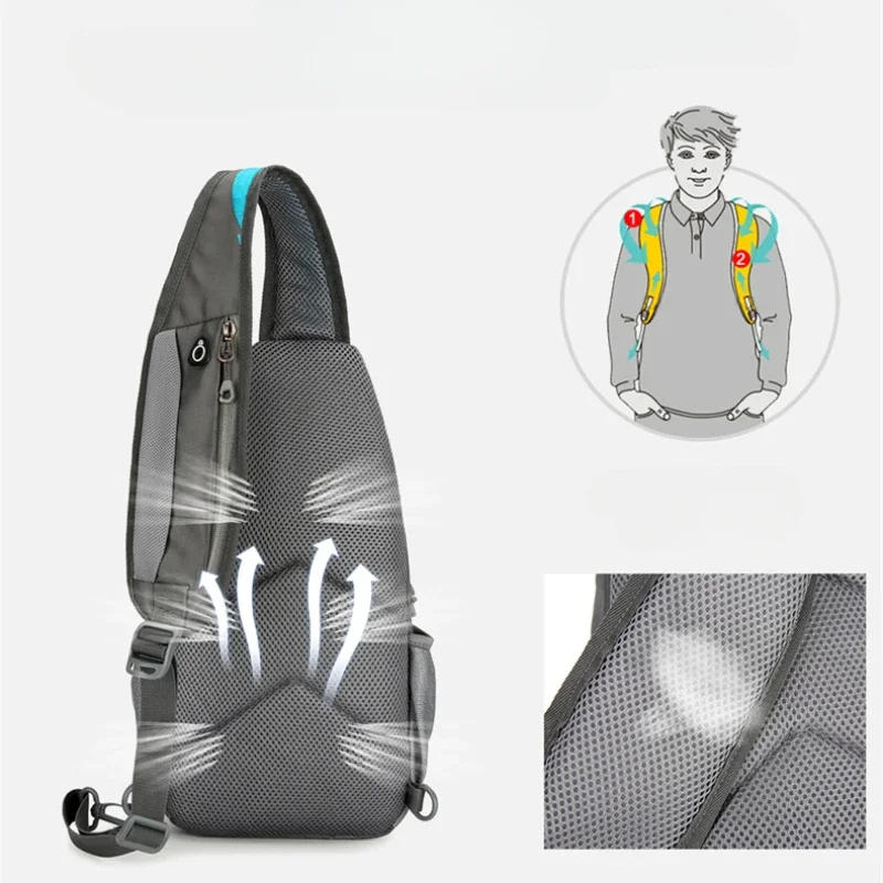 2024 New Waterproof Outdoor Sports Rucksack Crossbody Sling Backpack Sling Bag Travel Hiking Shoulder Chest Bag Daypack