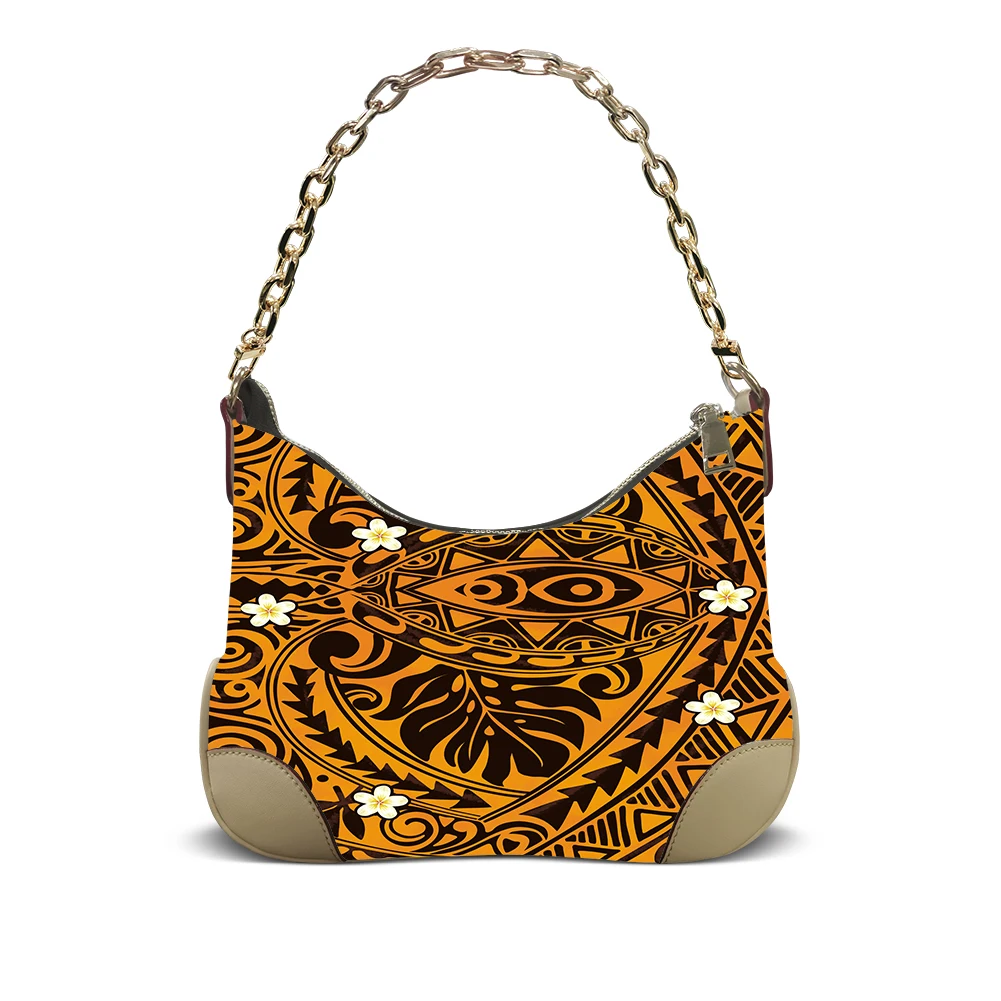 

Customizable Polynesian Samoa Floral Leather Underarm Purse Women Tropical Crossbody AllYear Wedding Guest