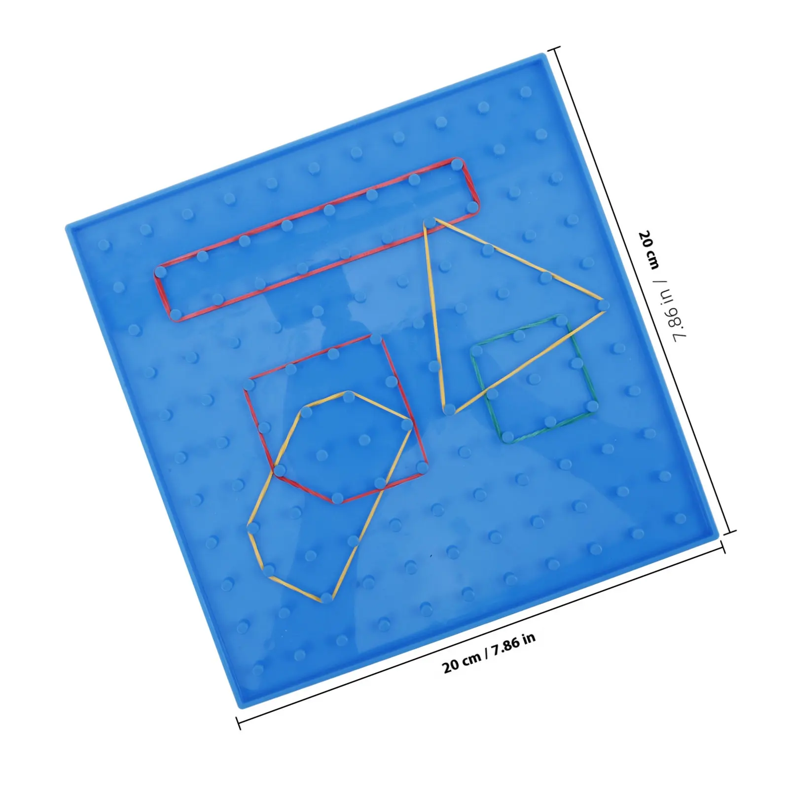 1Set Educational Geoboard Dual Side Pegboard Math Learning Tool for Elementary Students Creative Shape Puzzle Board Rubber Band