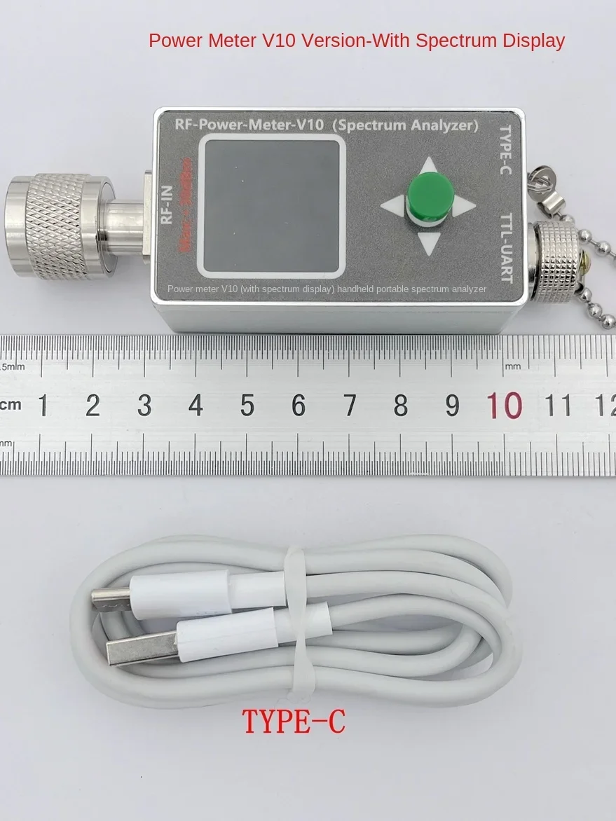 35M-4.4GHz N-type RF Power Meter V10 W Spectrum Analyzer Display TYPE-C Communication -70~+30dbm Attenuator Power Detector EMC