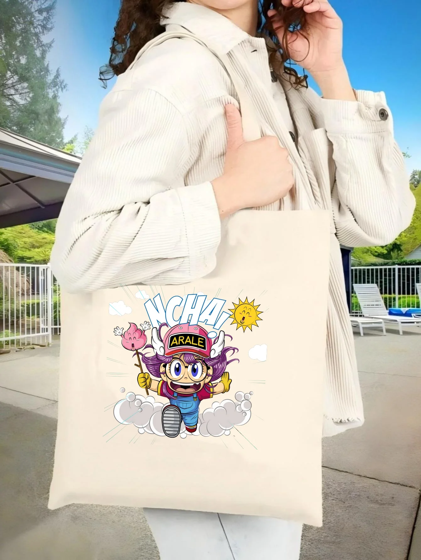 Ar Noaki 2026 Neuerscheinung Unisex Canvas Tragetasche Geräumig Langlebig Wiederverwendbar Mehrzweck-Schultertasche für Alltag/Reisen