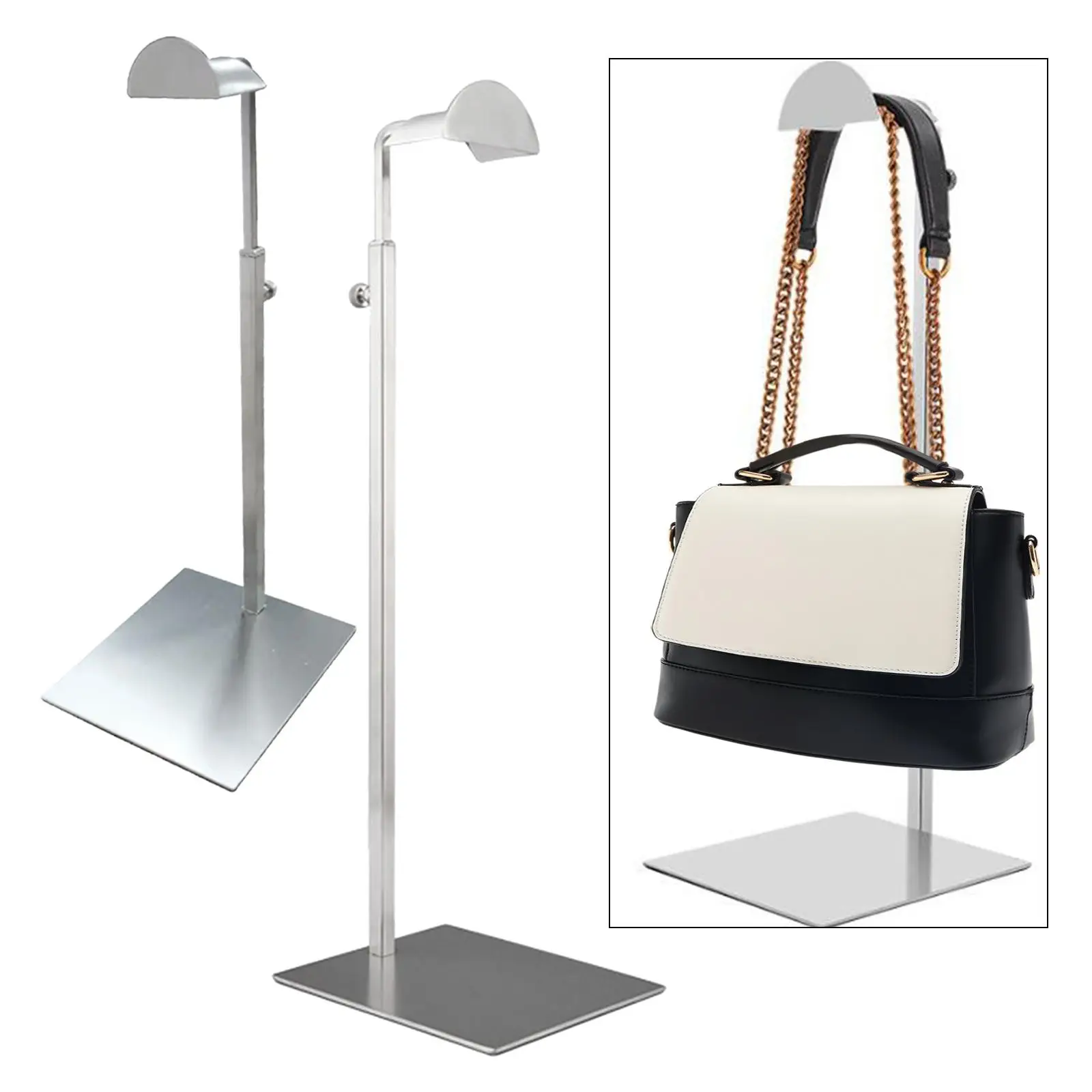 Bag Display Stand Stainless Steel Adjustable Height Multipurpose Bag Holder