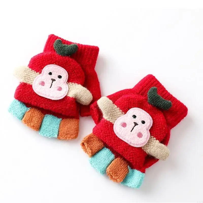 لطيف الصوف الوليد القفازات قفاز محبوك للبنين بنات مطاطا الدافئة نصف اصبع القفازات 10.5 سنتيمتر طول قفازات ركوب الخيل P31B