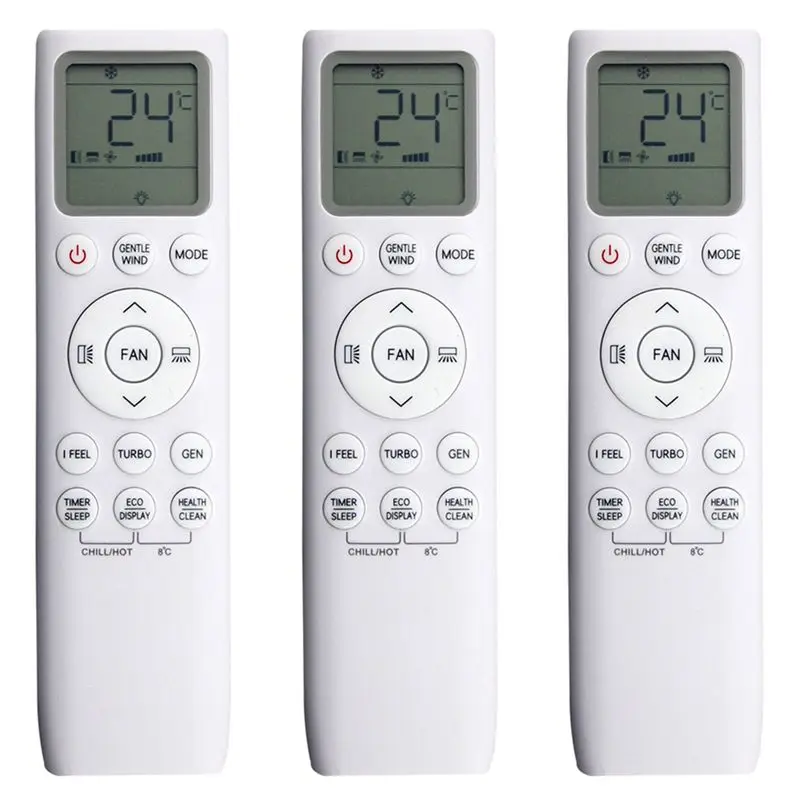 ABKN 3X Remote Control for TCL Air Conditioner 002383 A/C Remote Fahrenheit Celsius Convert Cool and Heat White