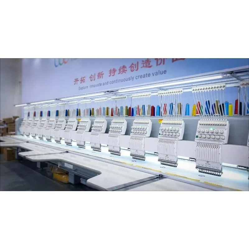 12 Heads 15 Needles Automatic Gear Flat Embroidery Machine Home Use New Computerized High Speed Motor