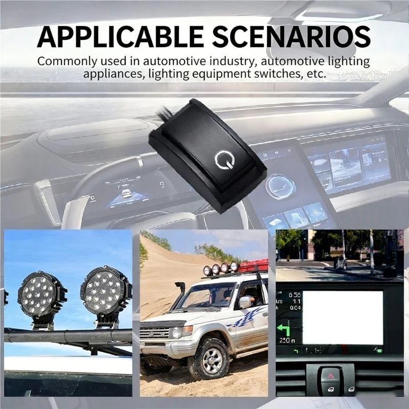  Plastic Turn ON/OFF Switches Double Sided Tape Mount 12V Car Push Button Switches