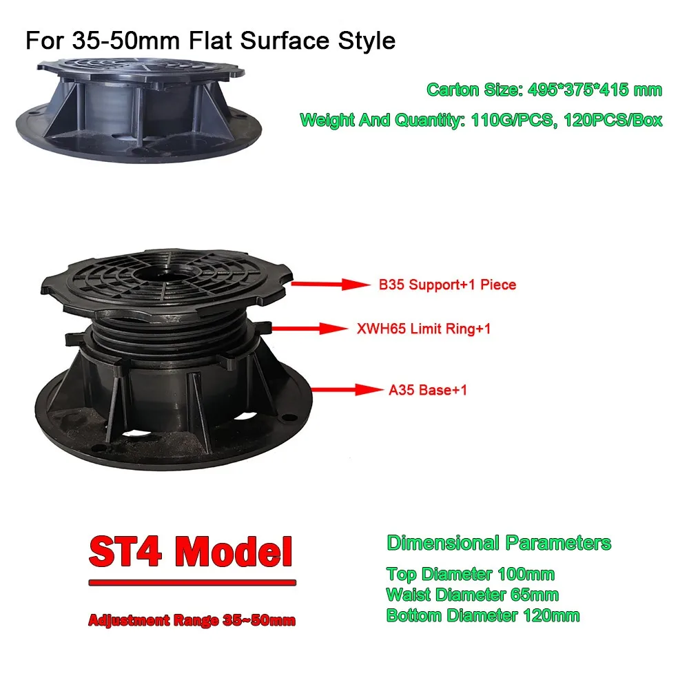 1/2Pcs Height Adjustable Decking Support Pedestal Set Slab Bearing Eliminate Slope Difference Decking Boards Terrace Bearing