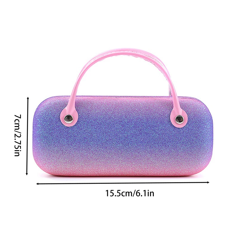 Estuche colorido para gafas de sol con láser arcoíris: una solución de almacenamiento de gafas creativa y portátil para bolsos y bolsillos para niños