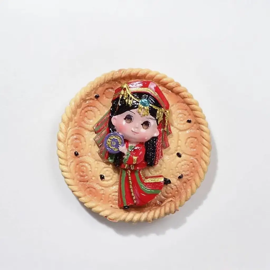 Magneti per frigorifero Xinjiang stereoscopici 3D Adesivi magnetici a tema cibo da viaggio e prodotti creativi culturali