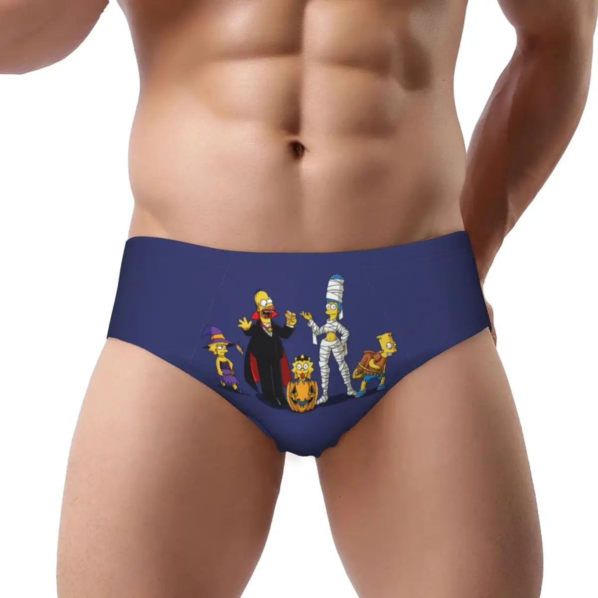 Custom Halloween The Simpsons Briefs Underwear Men Comfortable Stretch Underpants