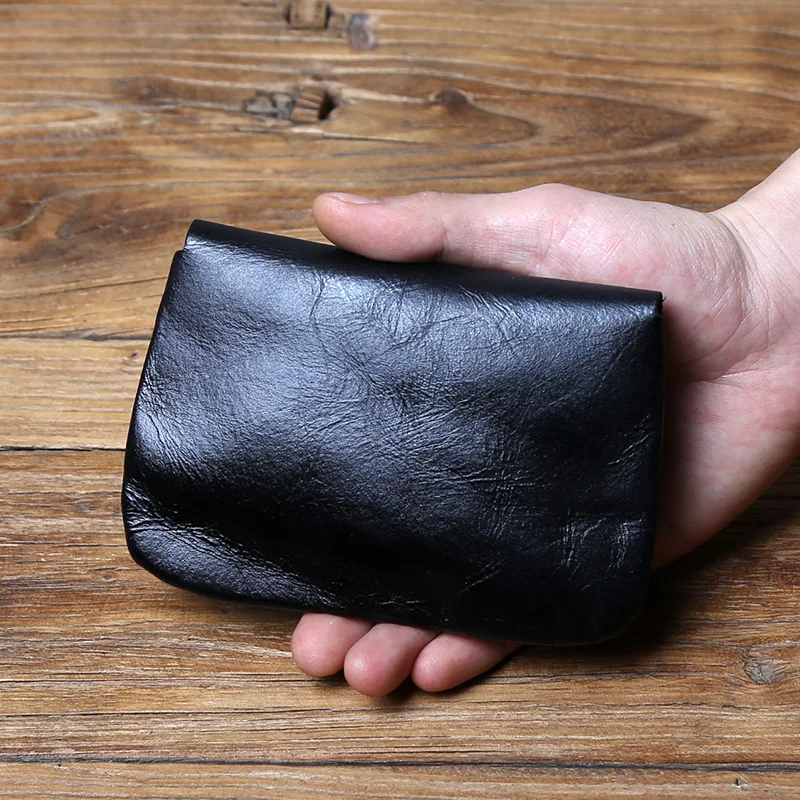 Nzpj Vintage Echt leder Herren Karten tasche Original natürliche Rindsleder Zero Wallet Damen Münz tasche Kreditkarten tasche Schlüssel tasche – Detail 16
