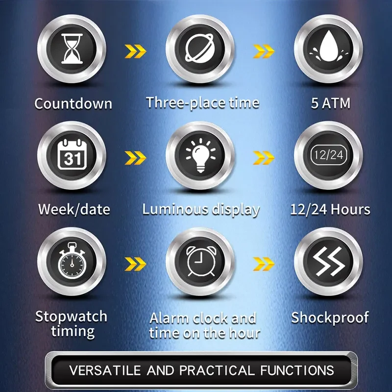 SANDA جديد 6266 رجل الموضة الساعات الإلكترونية الرياضية متعددة الوظائف إضاءة مقاومة للماء ضوء الليل الرقمية الكوارتز ساعة يد رجالي