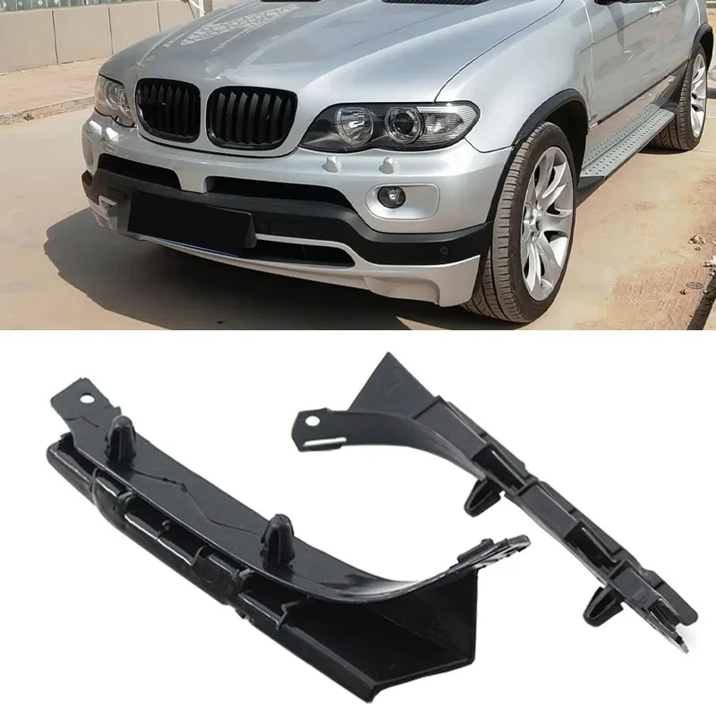 

For BMW E53 X5 2004-2006 2PCS Car Front Bumper Bracket Holder Cover Guide Buckle Fixing Bracket ABS 51117116667 51117116668