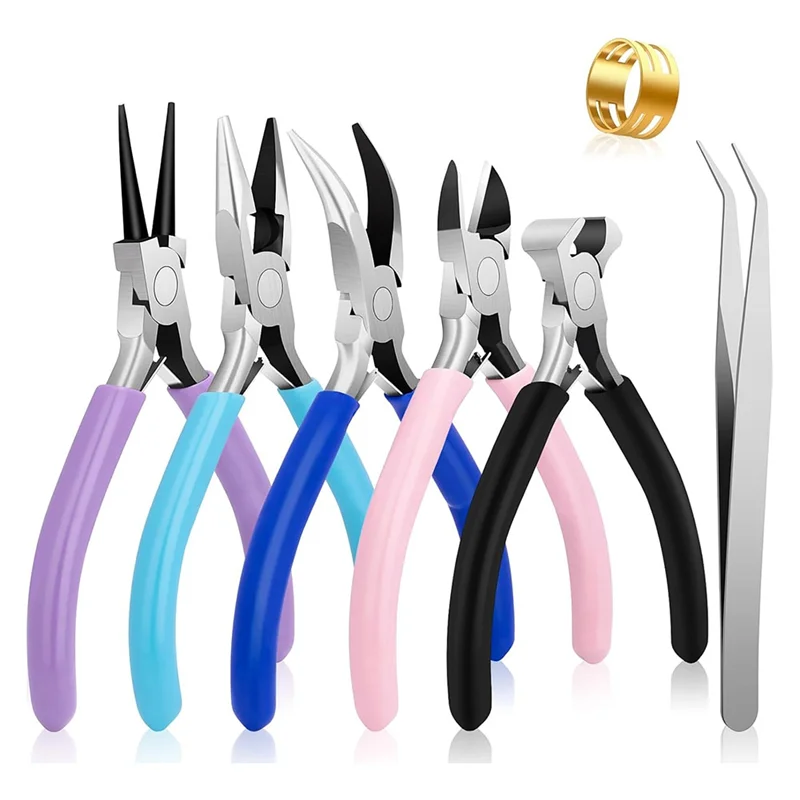

NEW-5 Packs Jewelry Pliers Tool Set For Jewelry Making. Essential Tools Kit For Wire Wrapping, Jewelry Repair And Crafts