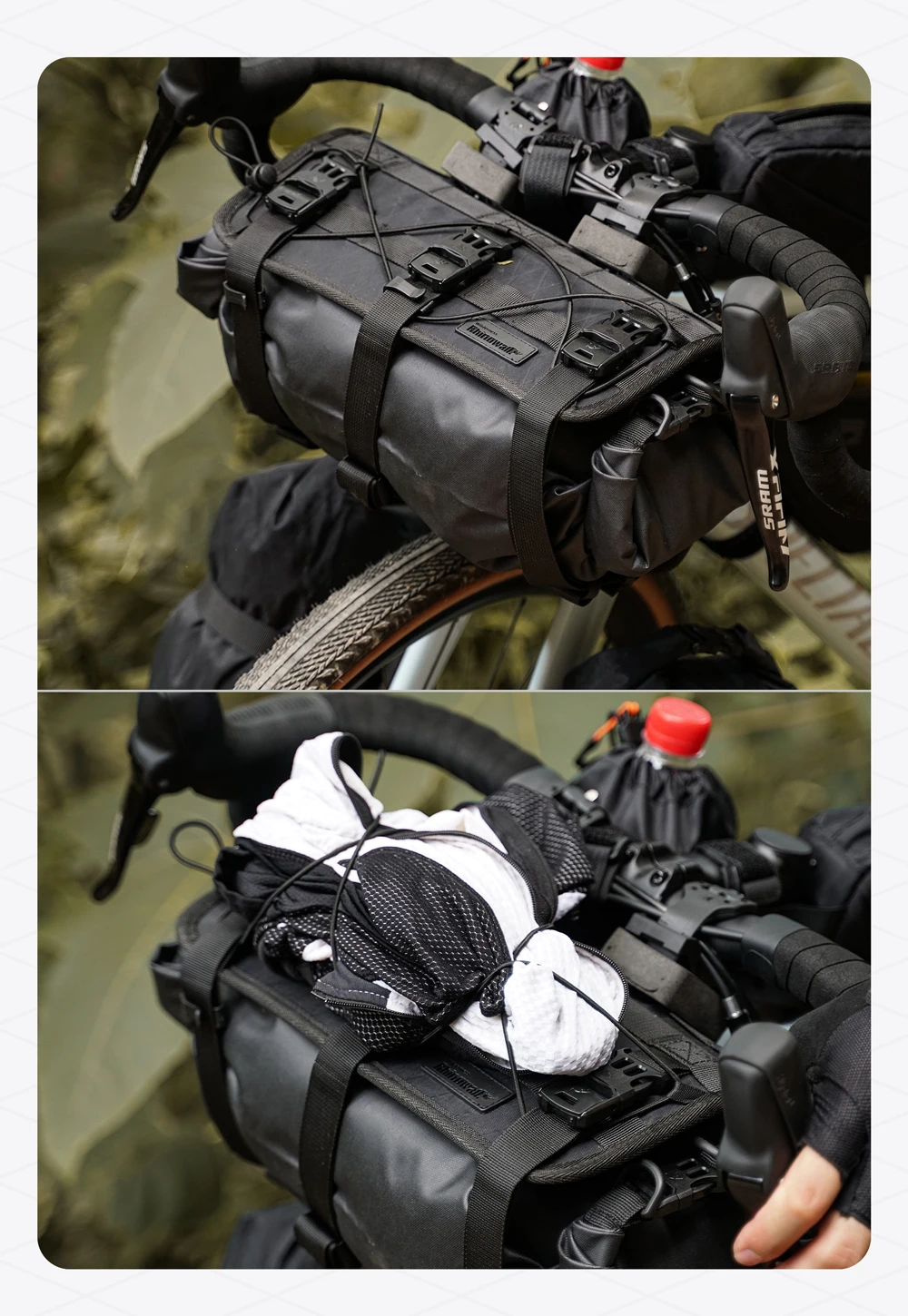 Rhinowalk Fahrradlenkertasche wasserdicht 10l Fahrrad-Reisetasche Trockentasche Bikepacking Fahrradzubehör für MTB – Detail 14