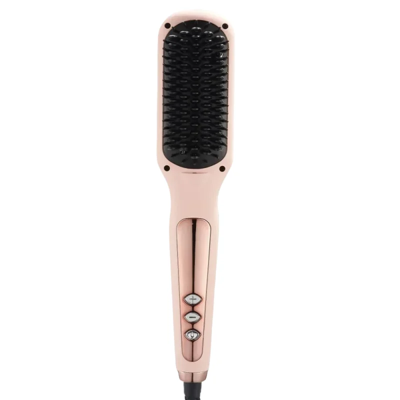 Dual Purpose Hot Straightening Brush, Electric Fluffy Hair Straightener Comb for Straight & Curly Hairstyle Styling Tool