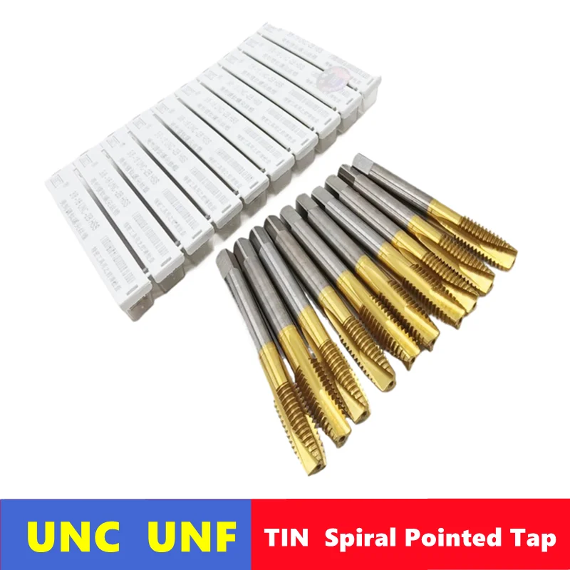 HSS TIN American made screw tip machine tap UNC/UNF 4-40 1/4 1/2 3/8 5/16 1 inch, internal thread tapping tool on machine tool