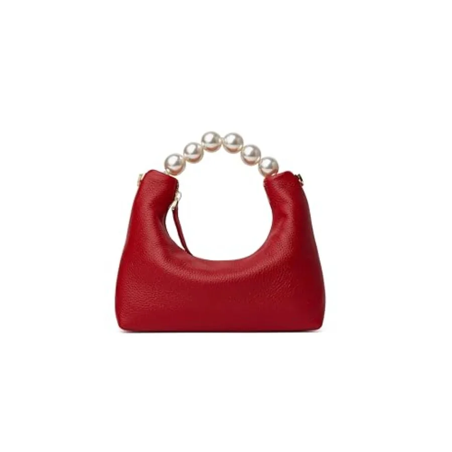 

DORISandJACKY Small Top Handle Clutch Purse for Women Designer Evening Bag With Pearl Tote Handle and Chain Strap