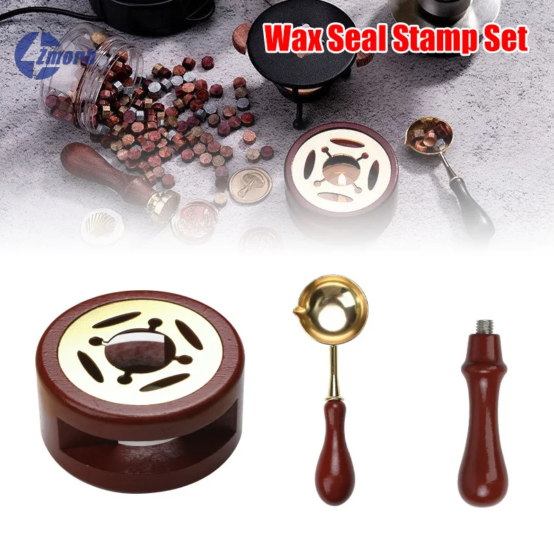 

New！2Pcs Retro Sealing Wax Furnace Stove Pot Wood Handle Seal Wax Fire Oven Craft Stamp Wedding Invitation Decor Supplies
