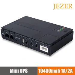 JEZER DC18W /36W 1A/2A 5V/9V/12V Large Capacity Multipurpose Mini Portable UPS Backup Power Adapter for WiFi, Router