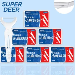 Super Deer Folding Dental Floss Toothpick Disposable Dual-use Dental Floss Cleaning Between Teeth Oral Care Tool For Molar Teeth