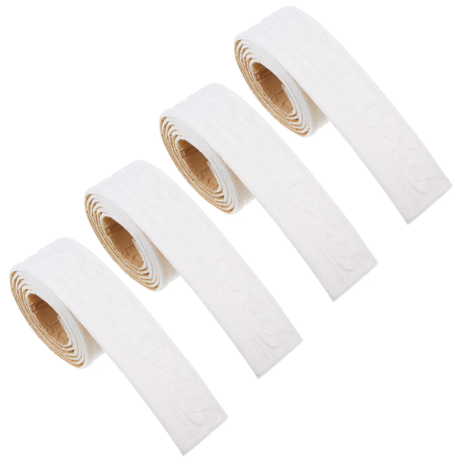 

4pcs Wall Trim Sticker 8Cm Wide Waterproof Self-Adhesive Bendable Baseboard Molding For Bathroom Kitchen Tile Edging Floor