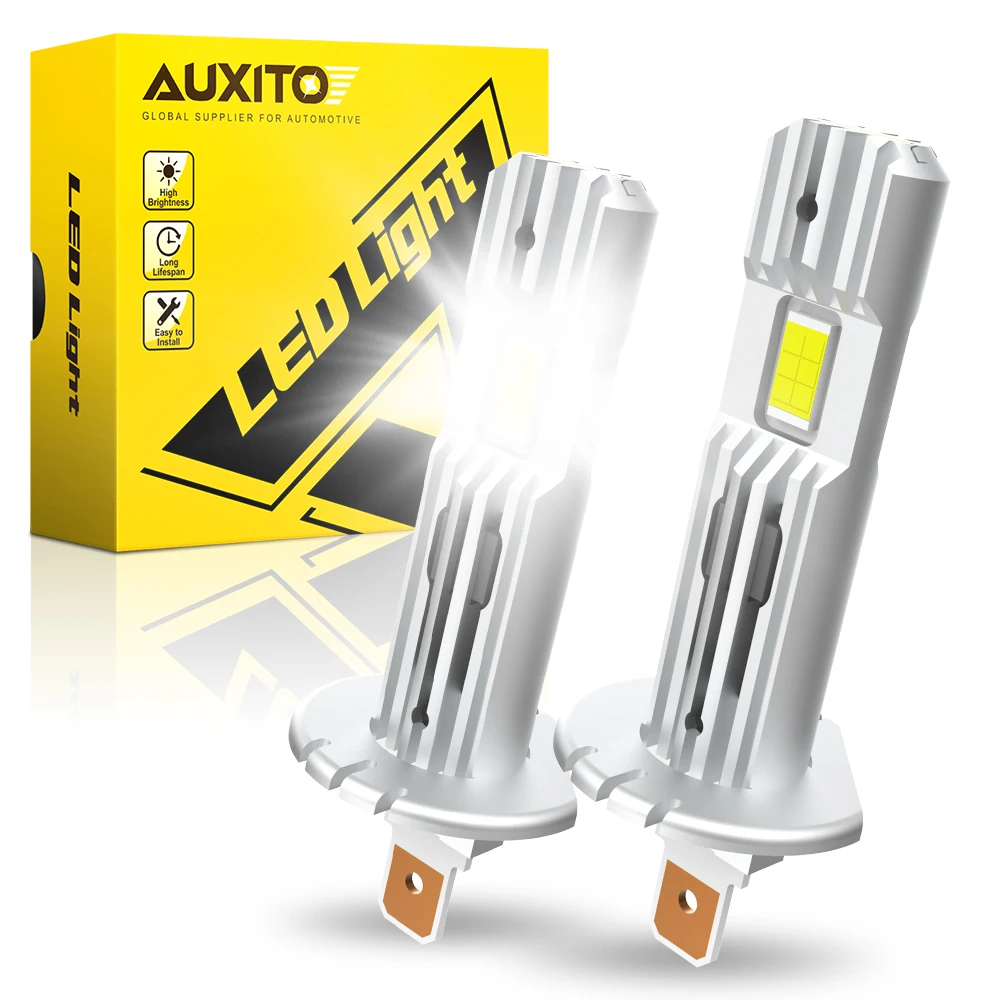 

AUXITO 2 шт. Canbus H1 лампа для фар белая дальнего света автомобильная лампа H1 автомобильная фара без ошибок 60 Вт мощная супер яркая 12 В