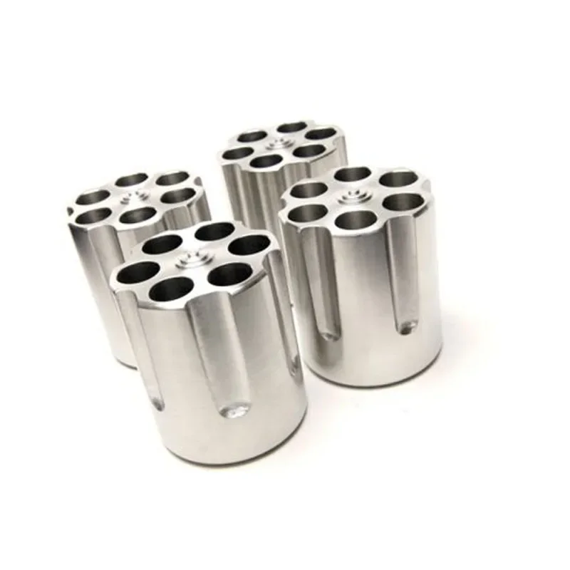 1PC Cylinder Pen/Pencil Container Aluminum  6-hole Revolver Pen  Metal Holder Gift New