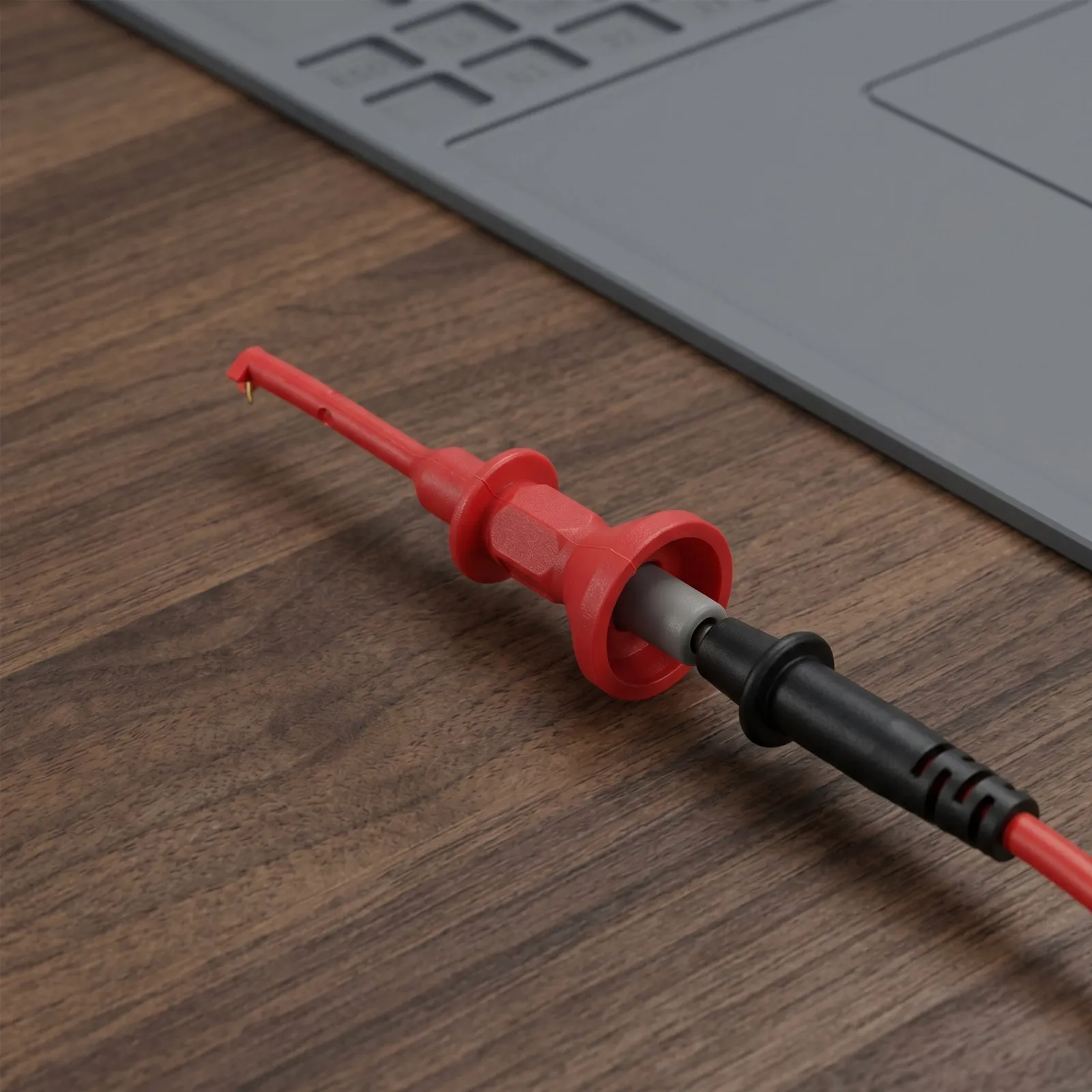 Multimeter Test Hook Clip Needle Probe 2Mm Plug Spring-Loaded Mini Clip Electrical Circuit Testing Fine Point Electronic Test