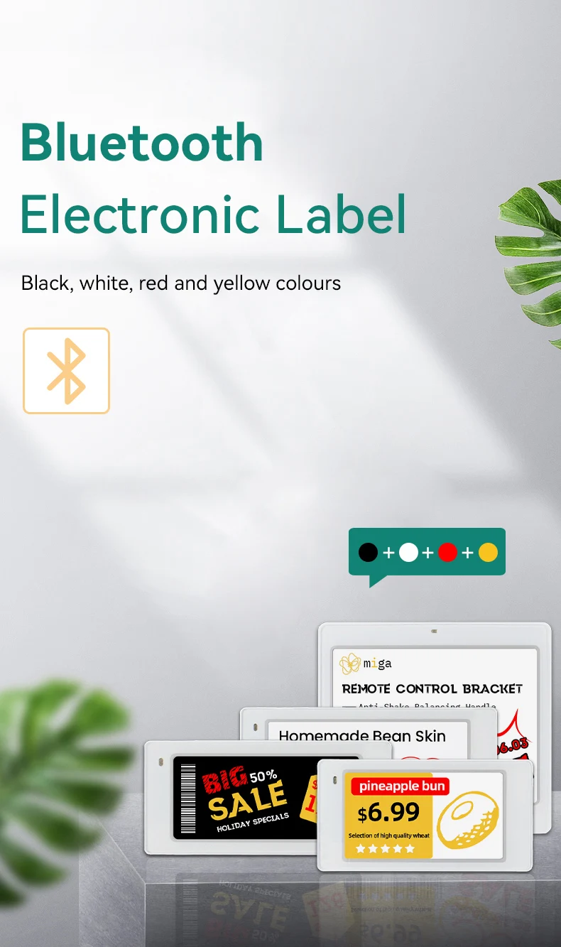 ป้ายราคาอิเล็กทรอนิกส์ Bluetooth Ble 5.0 E-Ink สำหรับโรงงาน ป้ายราคาอัจฉริยะ ป้ายชั้นวางสินค้าอิเล็กทรอนิกส์ EPaper ESL