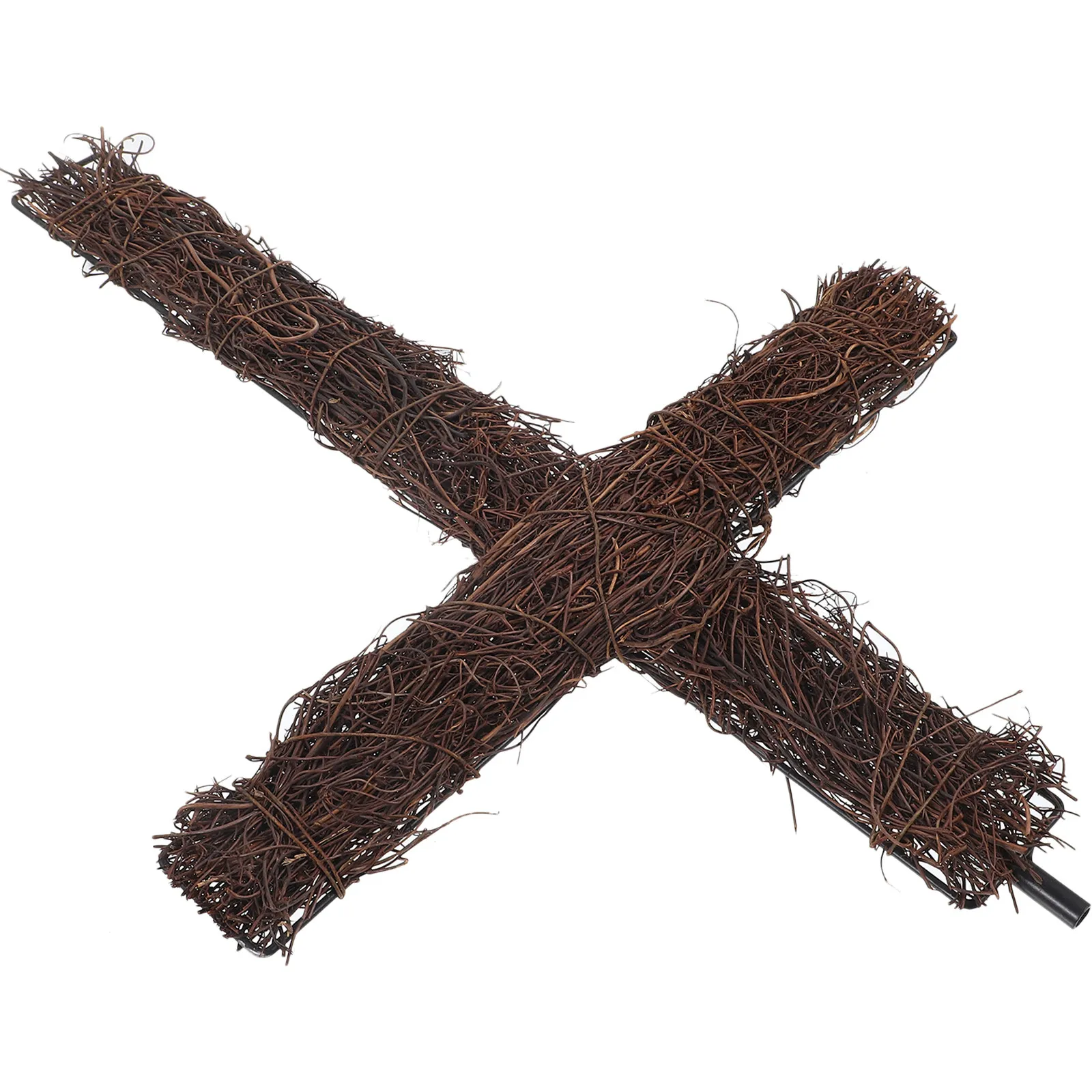 Woven Cross Rattan DIY Garden Decoration Outdoor Yard Lawn Backyard Patio Faith-Based Religious Decor Retro Chic Home Accent