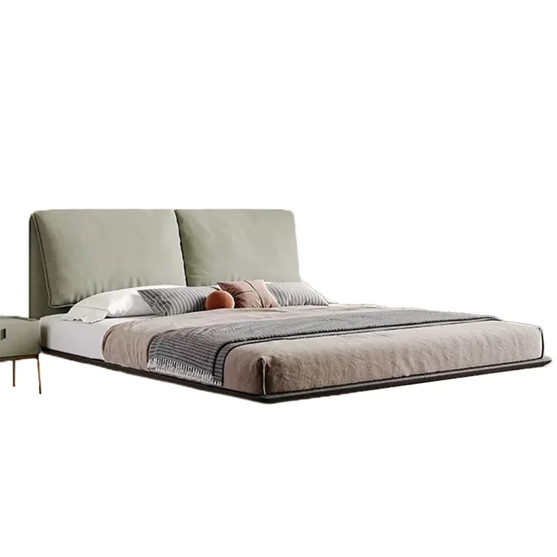 Italian minimalist suspension bed master bedroom 1.8 meters double ash wood wedding bed