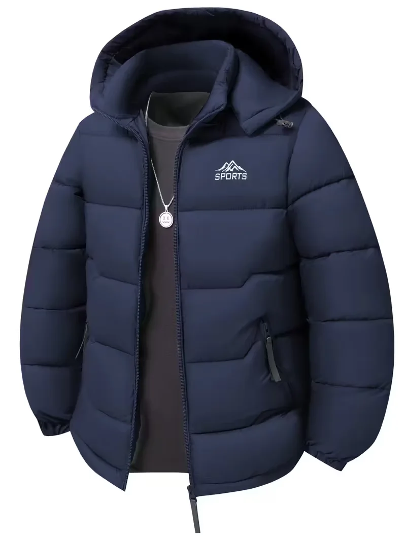 

Новая мужская ветрозащитная парка с капюшоном, зимняя куртка, пальто со съемным капюшоном, сверхпрочная лыжная куртка для улицы, холодной погоды