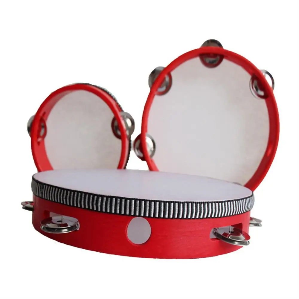 Percussion Tambourine Children Toys Music Game 4/6/8/10inch Handheld Drum Round Drumming Toy Kids Drum Educational Toys