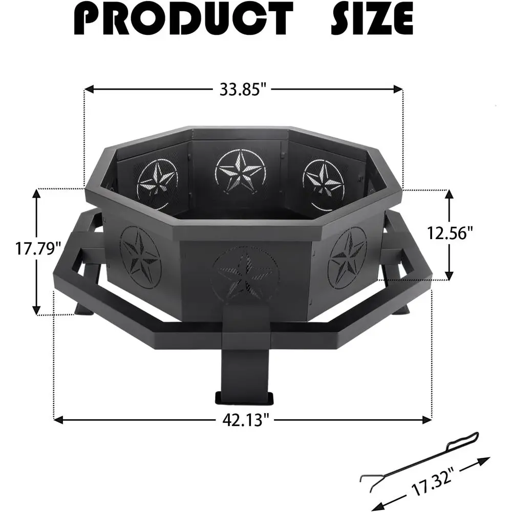 حفرة حريق خارجية مثمنة لحرق الخشب في الفناء الخلفي وحرائق الحديقة #6
