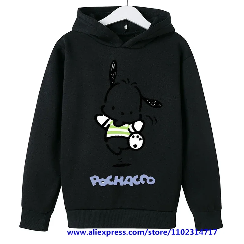 Pochacco Hoodie Kids Clothes Girls Clothing Boys Long Sleeve Kawaii Sweatshirts Spring Autumn Sanrio Sweater Cartoon Casual