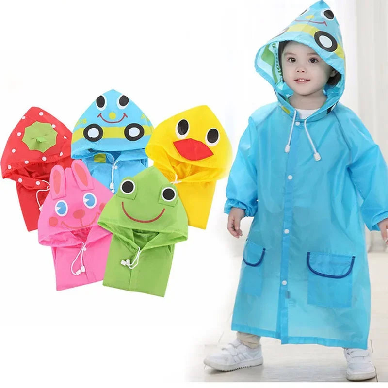 1PC Cute Cartoon Animal Style Waterproof Raincoat for Children Raincoat Kids Rainwear Rainsuit Student Poncho 5 Colors Available