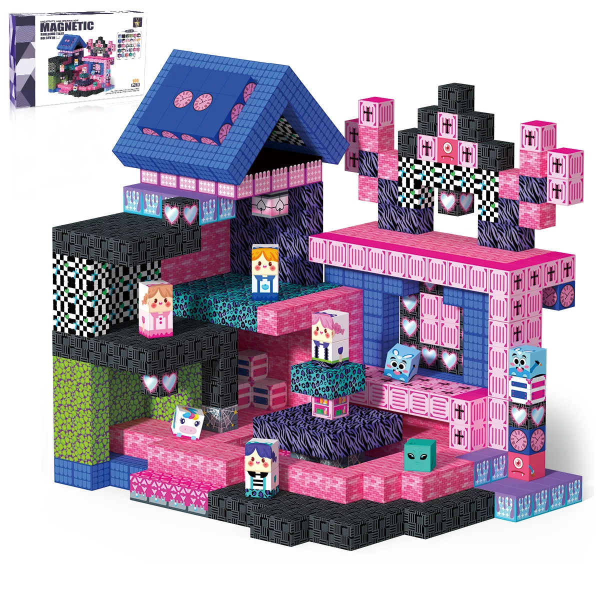 

100pcs Magnetic Building Block Toy DIY Magnetic Set Brick Mini World STEM Building Children's Educational Sensory Outdoor Toy