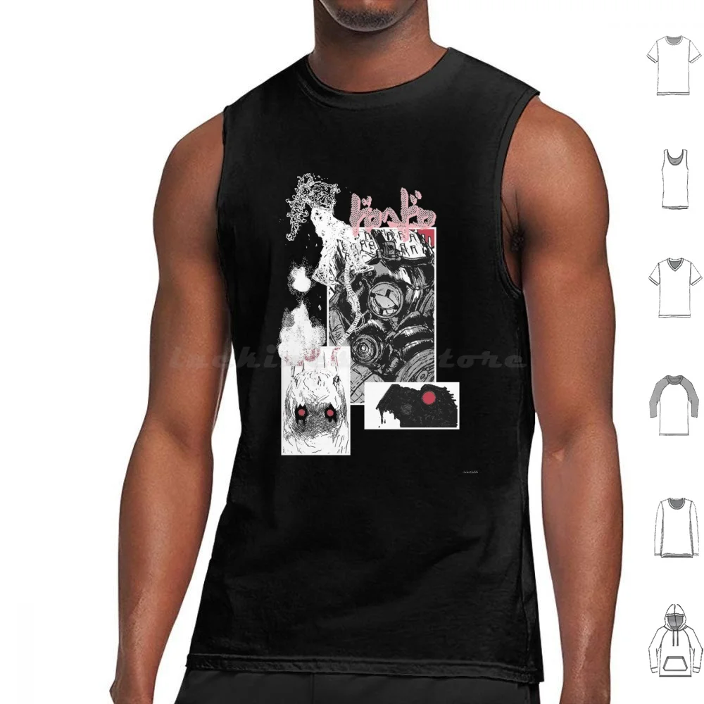 Dorohedoro ''Obstacles'' V1 Manga Anime Tank Tops Print Cotton Dorohedoro Anime Manga Kaiman Noi Caiman Nikaido Shin