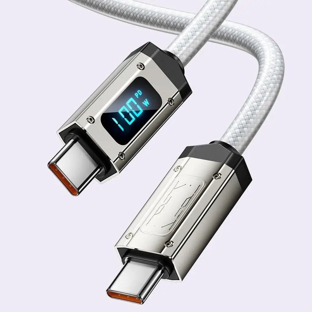 PD 100W Hızlı Şarj Veri Kablosu 6A Hızlı Şarj 1.2/2M Dijital Ekranlı Mikro USB Kablosu Çift Başlı USB Veri Kablosu