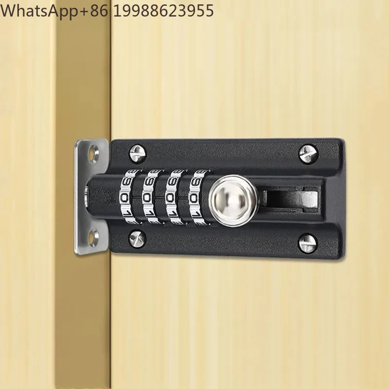 Zinc Alloy Password Lock Black Silver Bolt Security Door Latch Combination Digit Padlock Outdoor Home Wood Gate Hardware