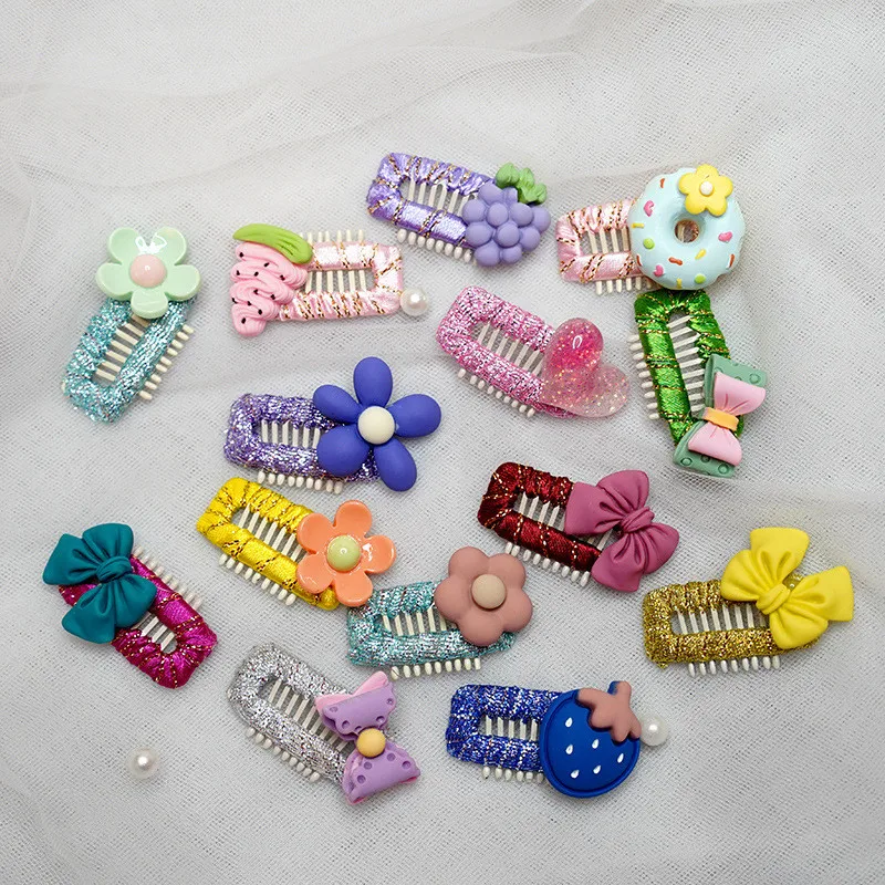 Cute Bowknot Small Dog BB Hair Clips Yorkshire Hairpin Fashion Cute Pet Headdres Pet Comb Clip Dog Pet Grooming Accessories