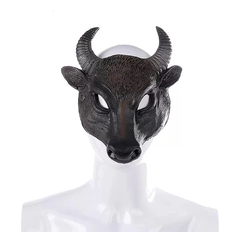 

Halloween Men Masquerade Masks Animal Buffalo Cow Head Pu 3d Simulation Easter Mardi Gras Cosplay Bar Carnival Prom Accessories