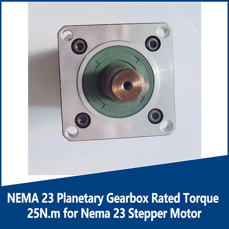 

NEMA 23 Planetary Gearbox Rated Torque 25N.m for Nema 23 Stepper Motor Shaft diameter is 6.35mm or 8mm Gear Ratio 15-100 :1